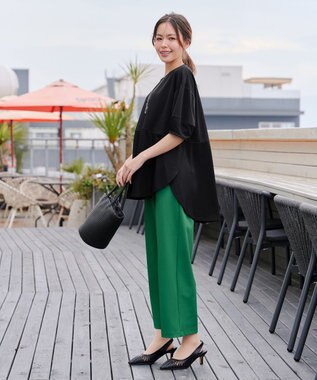 Tiaclasse 【日本製・洗える・接触冷感・吸水速乾・UVカット】サーラドライ・ワイドパンツ グリーン