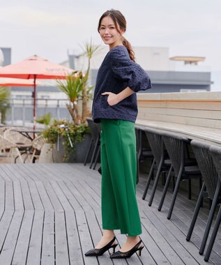 Tiaclasse 【日本製・洗える・接触冷感・吸水速乾・UVカット】サーラドライ・ワイドパンツ グリーン