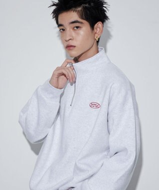 WEGO ワンポイントハーフジッププルオーバー アッシュグレー