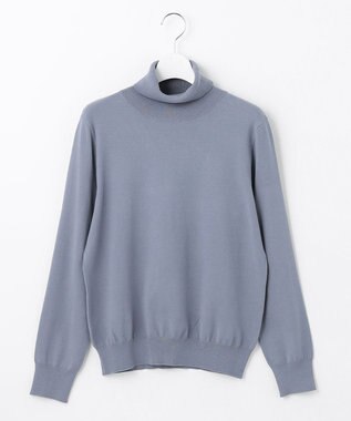 J.PRESS LADIES L 【洗える】PRINCE タートルネック ニット サックスブルー系