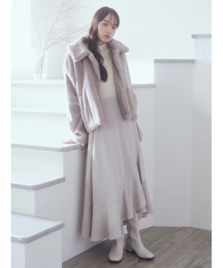 earth music&ecology ラッフルフリルイレヘムスカート Beige