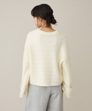 CRAFT STANDARD BOUTIQUE ロールアップ袖ショート丈ニットプルオーバー Ivory