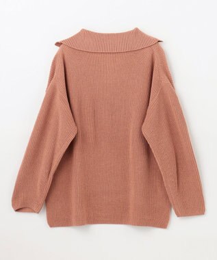 ANY ウールブレンドスキッパーネックニット コーラル