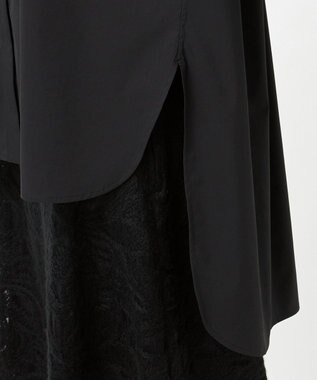 23区 S 【GOLD LABEL】ライトタフタ チュール刺繍 シャツ ブラック系