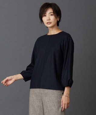 J.PRESS LADIES L 【イージーケア】ウールスムースジャージー カットソー ネイビー系