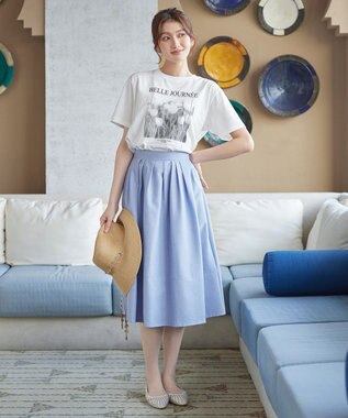 Tiaclasse L 【おのののかさん着用】「サマケア」グラフィックプリントTシャツ オフホワイト