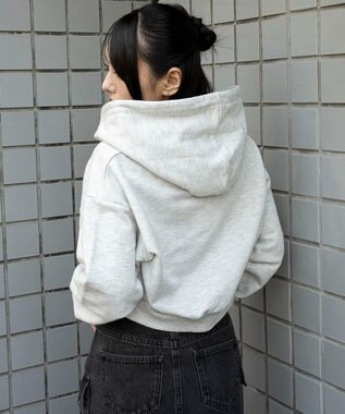 WEGO グラフィックショートZIPパーカー アッシュグレー