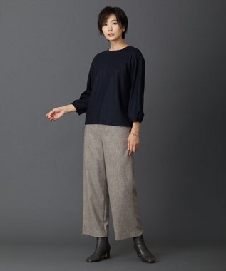 J.PRESS LADIES L 【イージーケア】ウールスムースジャージー カットソー ネイビー系