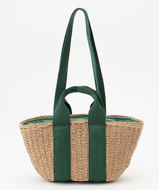 LA BAGAGERIE 【maison vert】 【ペーパー素材・多収納】ダブルハンドルかごバッグ グリーン