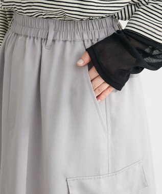 Green Parks サテンカーゴスカート Gray