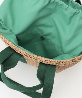 LA BAGAGERIE 【maison vert】 【ペーパー素材・多収納】ダブルハンドルかごバッグ グリーン