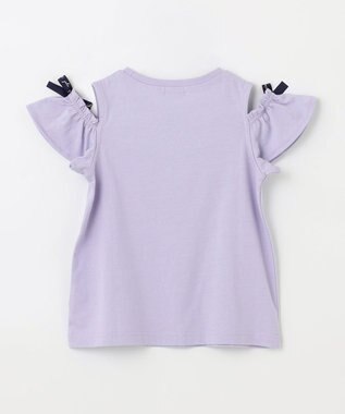 ANY KIDS 刺繍 オン・オフショルダー Tシャツ ラベンダー