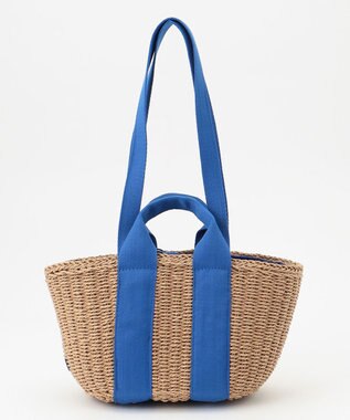 LA BAGAGERIE 【maison vert】 【ペーパー素材・多収納】ダブルハンドルかごバッグ ブルー