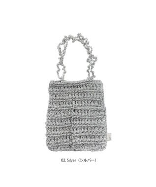 ROOTOTE 1090【手編みカゴバッグ風】SC.ベビールー.クロッシュメタリック-A 02：シルバー