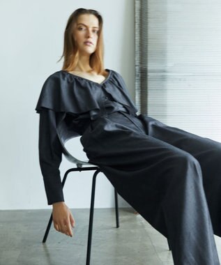 uncrave 【手洗い可】シャンブレー タック パンツ（uncrave WHITE） インディゴ