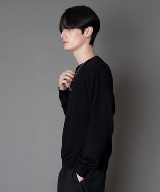 WEGO アクセ付きワンポイントニットプルオーバー（LS） ブラック