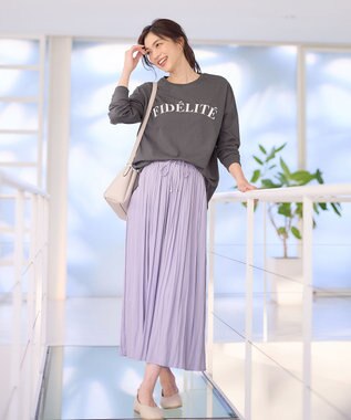 ANY L 【ウエストゴム】リラックススカーチョ パープル