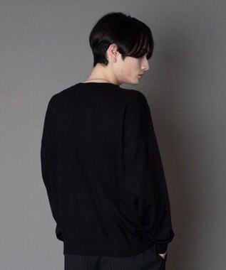 WEGO アクセ付きワンポイントニットプルオーバー（LS） ブラック