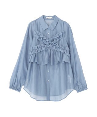 Green Parks 【WEB限定】ＳＥＴ２点フリルビスチェ＋シャツチュニックⅡ Blue