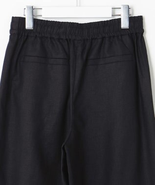 UNFILO 【洗える】リネンミックスツイル ワイドパンツ ブラック