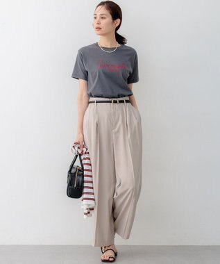 組曲 ロゴ刺繍 Ｔシャツ ライトグレー系