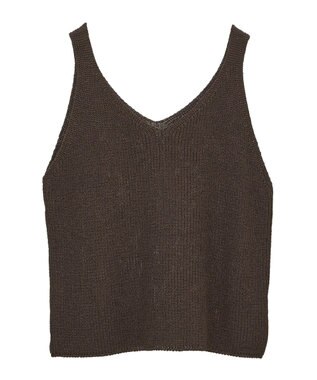 earth music&ecology ＳＥＴ２点メッシュニットカーディガン＋ビスチェ Brown