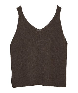 earth music&ecology ＳＥＴ２点メッシュニットカーディガン＋ビスチェ Brown