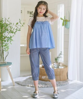 組曲 KIDS 【150-170㎝】 クロップドカフスパンツ ネイビー