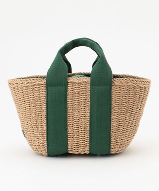 LA BAGAGERIE 【maison vert】 【ペーパー素材・多収納】ダブルハンドルかごバッグ グリーン