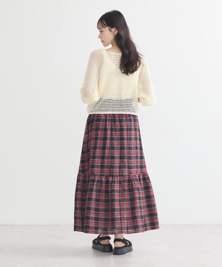 earth music&ecology ＳＥＴ２点メッシュニットカーディガン＋ビスチェ Ivory