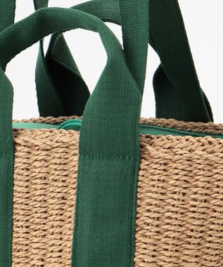 LA BAGAGERIE 【maison vert】 【ペーパー素材・多収納】ダブルハンドルかごバッグ グリーン