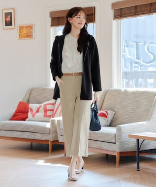 Tiaclasse 【日本製・洗える・接触冷感・吸水速乾・UVカット】サーラドライ・ワイドパンツ ベージュ