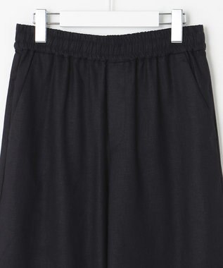 UNFILO 【洗える】リネンミックスツイル ワイドパンツ ブラック