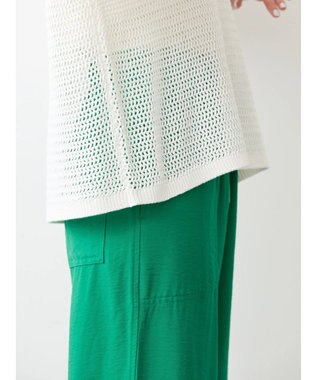 AMERICAN HOLIC 透かし編み半袖ニットプルオーバー Off White