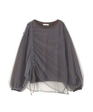 Green Parks シャーリングチュールドッキングプルオーバー Gray