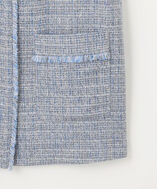 自由区 【カタログ掲載・セットアップ対応】ライトミックスツイード ジレ ライトブルー