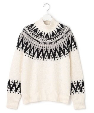 23区 L 【SLOW/一部店舗限定】ジャカード ハイネック ニット ホワイト系5