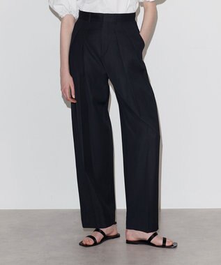  【Nave　洗える】バルキーツイル   タックパンツ