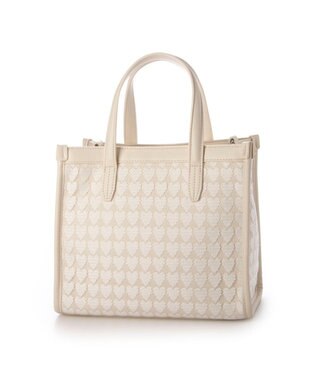 UNBILLION カシュカシュ cachecache / ハート柄レーススクエア2wayトート アイボリー