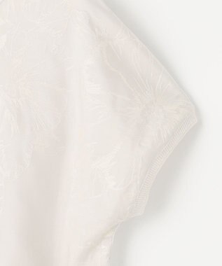 J.PRESS LADIES 【洗える】シアーエンブロイダリー カットソー グレージュ系