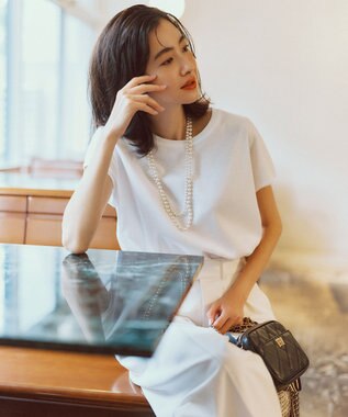 23区 S 【接触冷感/洗える】フレンチスリーブ IT TEE ホワイト系