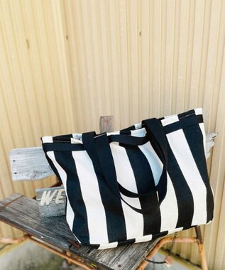 ROOTOTE 1148【大容量:ヘリンボーン】LT.グランデ.ストライプ-A 03：ブラック