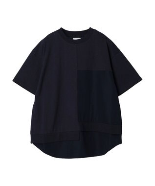 Green Parks 異素材切替ドッキングチュニック Navy