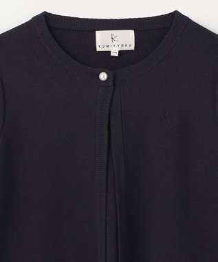 組曲 KIDS 【150-160cm】ラウンドカラー ニットジャケット ネイビー系
