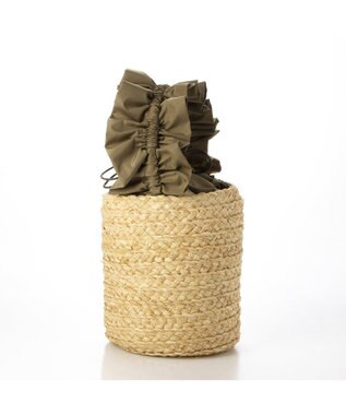 UNBILLION cachecache フリルハンドルラフィアバケツバッグ オーク