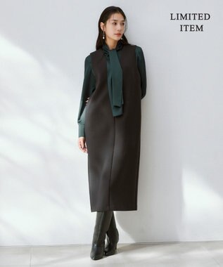 ICB 【WEB限定・洗える】 ドレープサテン ボウタイブラウス ミッドグリーン系