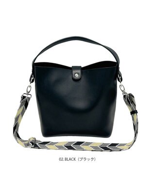 ROOTOTE 1055【ショルダー付きワンハンドル】LT.デリ.ポイント.ショルダー-B 02：ブラック