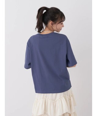 earth music&ecology ＢＯＸシルエットＴ（汗じみ防止） Blue
