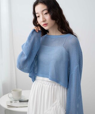 WEGO ショートメッシュニットプルオーバー ブルー