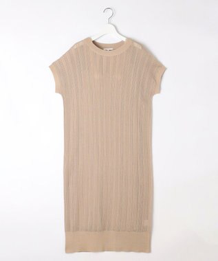 自由区 L 【ワコールコラボ】【カタログ掲載・洗える】レーシーニット ドレス ベージュ